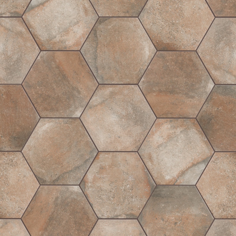 Merola Tile Boston Ferro Hex Crema 14-1/8" x 16-1/4" Porcelain Floor and Wall Tile