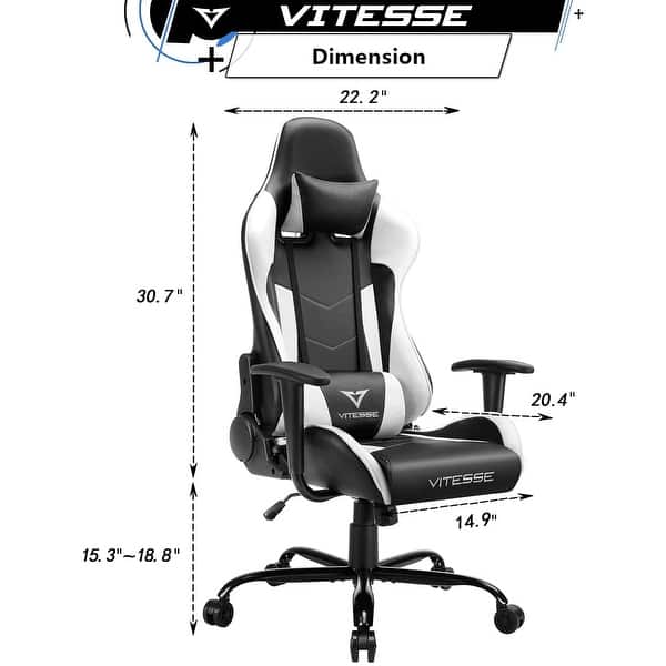 BOSSIN Gaming Chair High Back Computer Office Chair with Lumbar Support and Headrest Bed Bath
