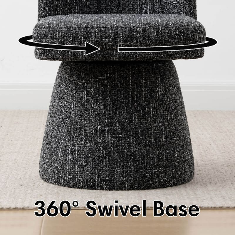 Swivel Fabric Upholstered Dining Chair(Set of 2)