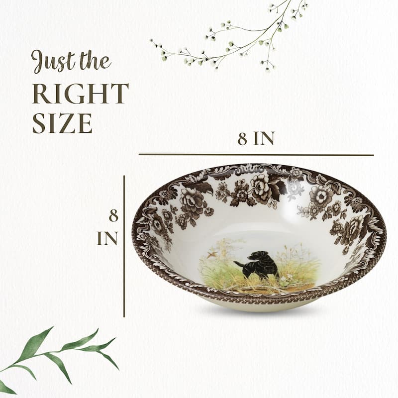 Spode Woodland Ascot Cereal Bowl Assorted Dogs - 8 Inch