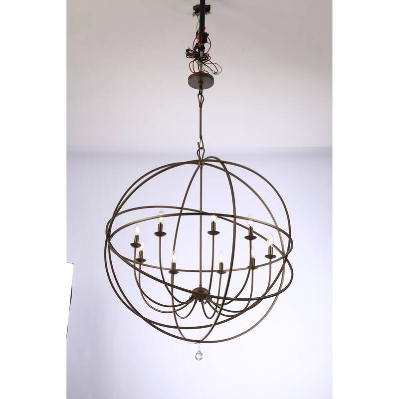 9 - Light Large Dimmable Globe Chandelier Oversized