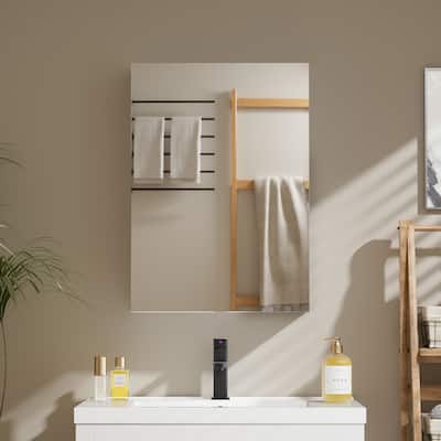 Multi-Function Mirror Cabinet Wall-Mounted Storage with Adjustable Organizer Boxes