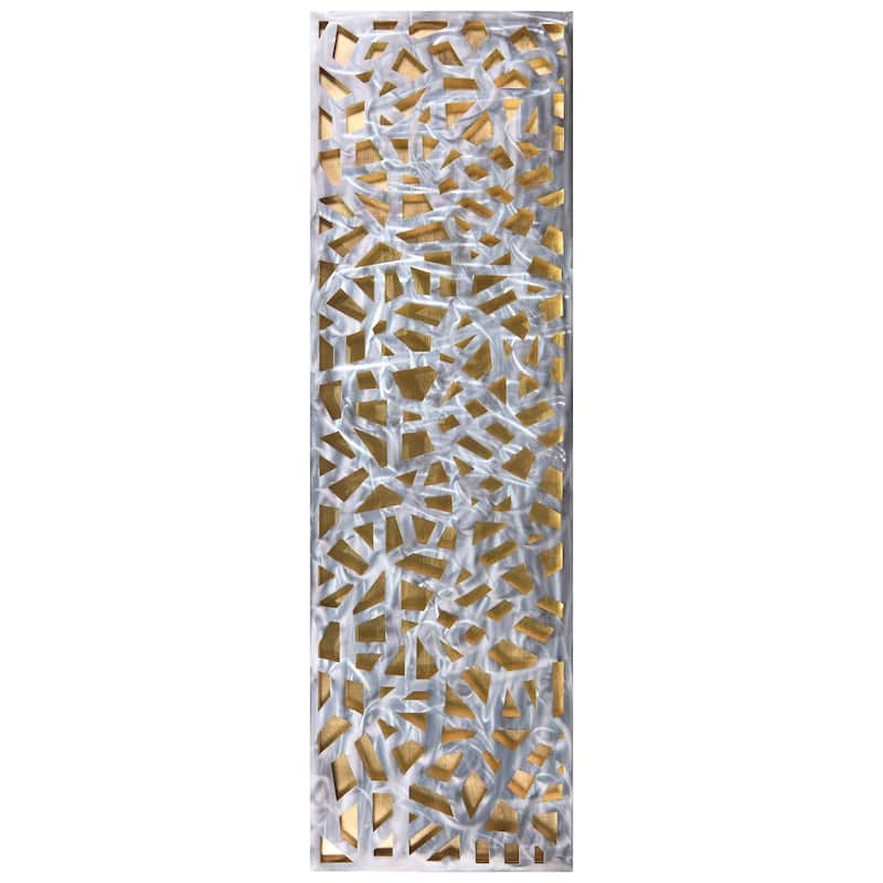 Polished Steel Wall Sculpture Abstract Wall Art with Gold/Silver Leaf