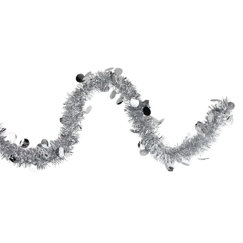 50' x 2.5" Tinsel Artificial Christmas Garland - Unlit