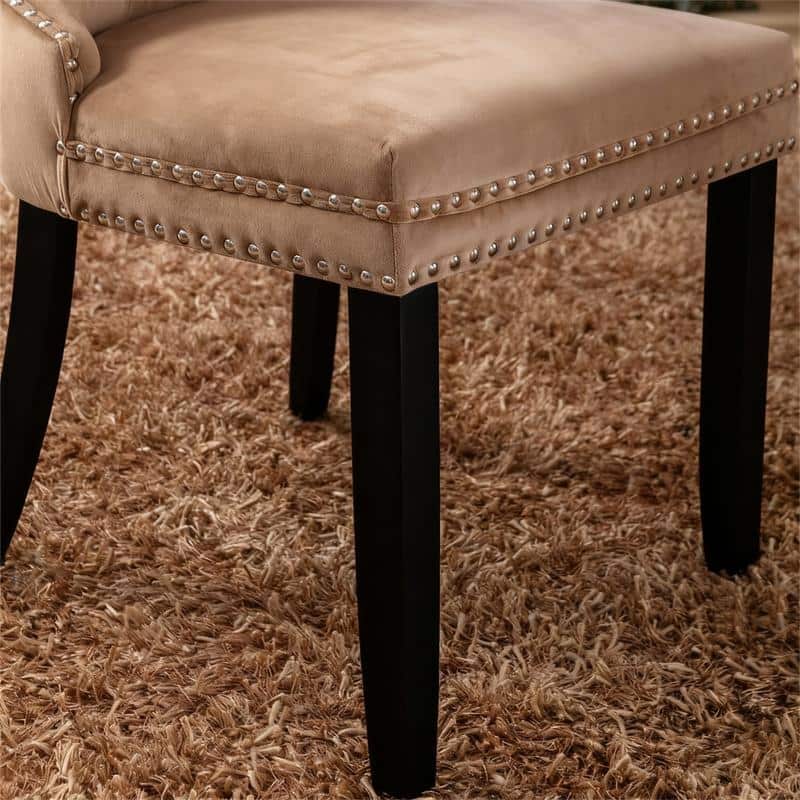 Solid Wood Velvet Upholstered Dining Chair Set of 4