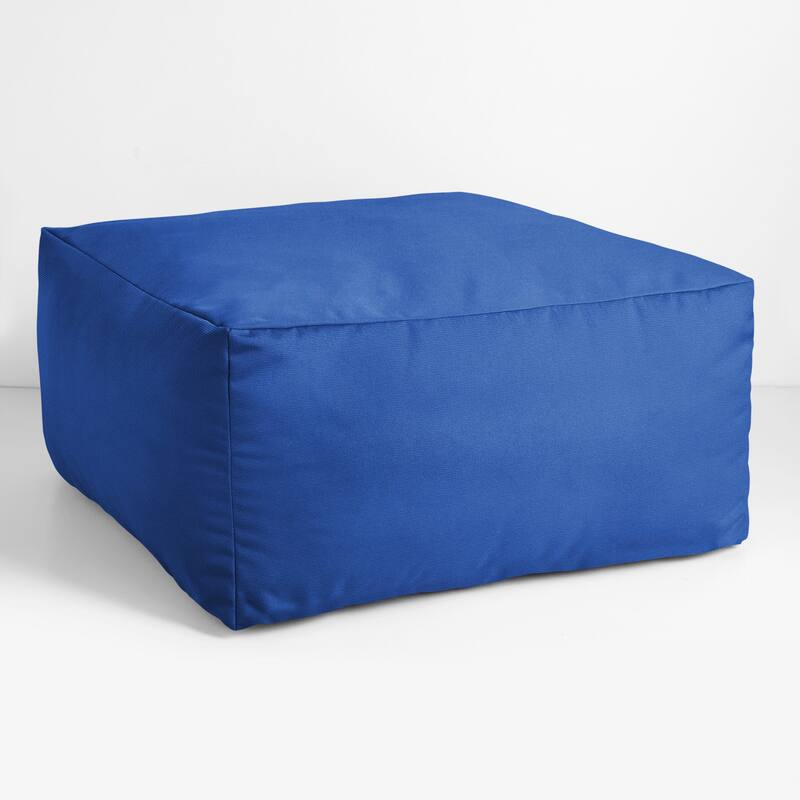 Sorra Home Sunbrella Outdoor Knife Edge Solid Bean Pouf
