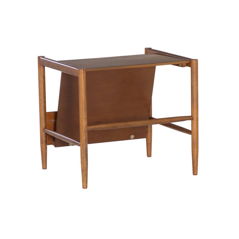 Linon Findlay Walnut Magazine Rack