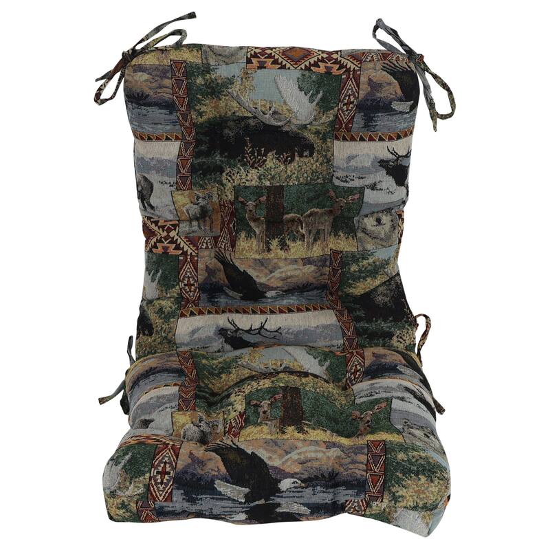 Tapestry Tufted Seat/Back Chair Cushion (Multiple Sizes)