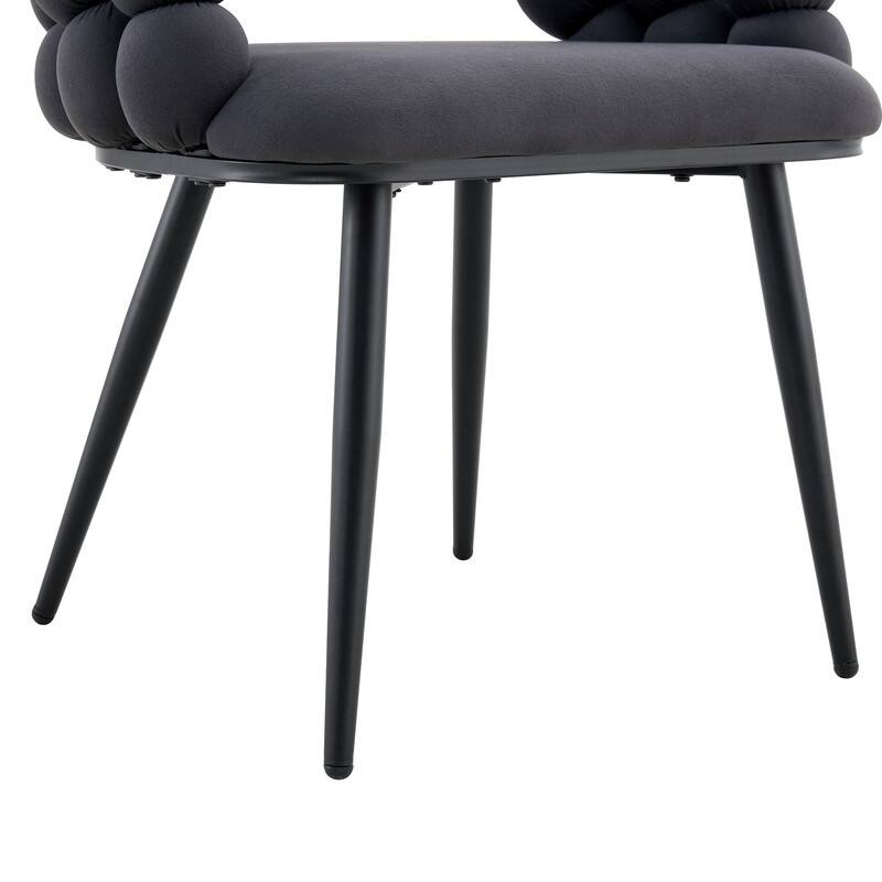 Set of 2 Velvet Bubble Link Chairs - Modern Sculptural Seating for Dining & Living Rooms