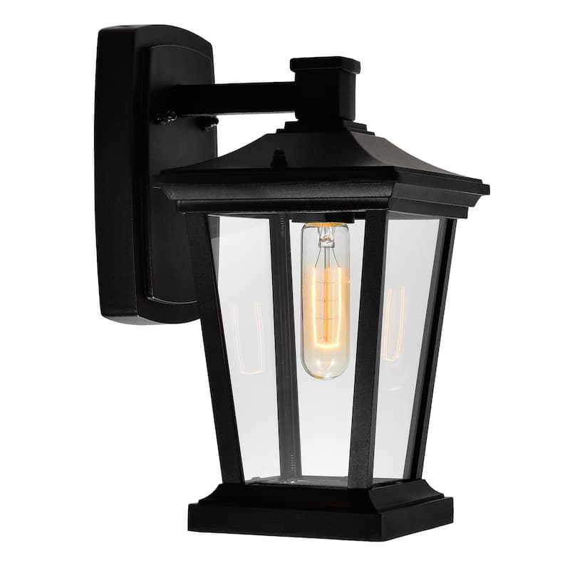 Leawood 1 Light Black Outdoor Wall Light - Black
