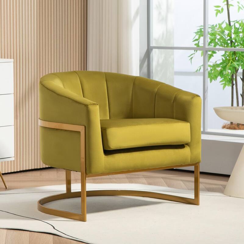 US Pride Furniture Modern Accent Armchair Luxury Gold Frame and Multi-colored Velvet Material Infuse Elegant Flair