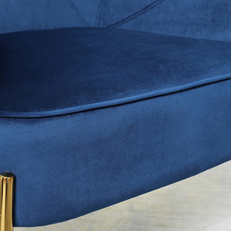 Barbara Modern Velvet Accent Chair for Bedroom with Metal Legs by HULALA HOME