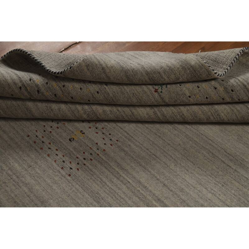 Hand Knotted Oriental 100% Wool Carpet Tribal Tribal Greys & Charcoal Gabbeh Area Rug - 9' 9'' X 8' 0''