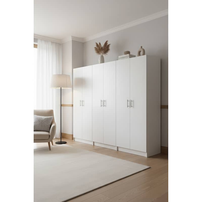 Modex Multi-Purpose Utility Storage Cabinet (3-Piece Set) - W 94.5″ × D 15.7″ × H 70.9″