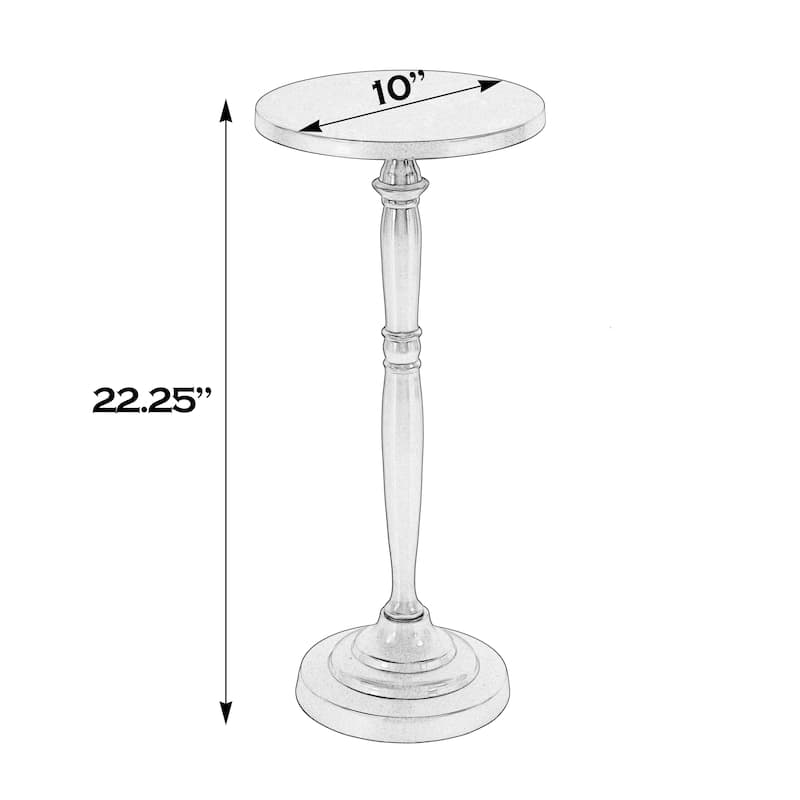 Langford Indoor 10 in. W Round Metal Pedestal Base Side Table