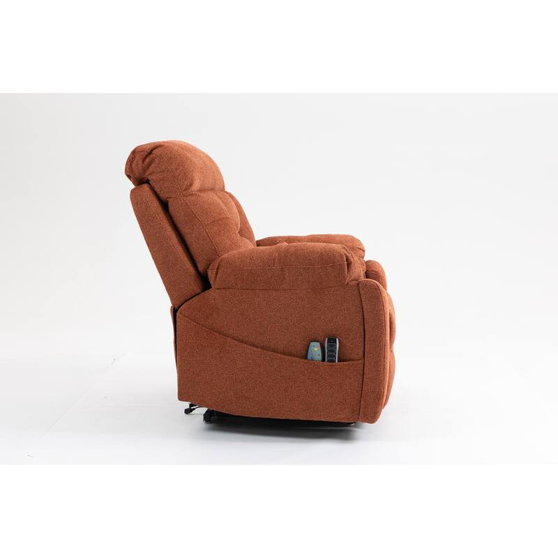 Power Lift Recliner Chair with Heat & Massage, Ergonomic Single Sofa Chair, Electric Recliner Chair with 2 Cup Holders