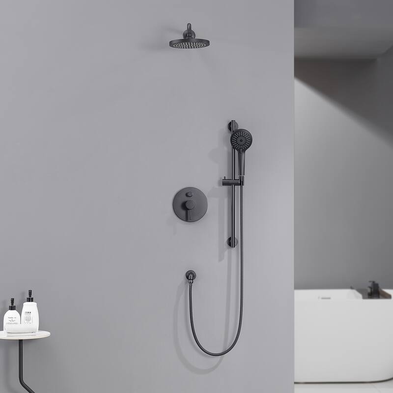 Luxier SS-D02 24 in. Wall Bar Shower Faucet Kit with Valve