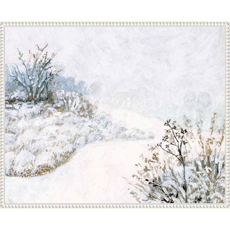 Frozen River Study II by Victoria Borges (28 x 23 in.), Framed Canvas Wall Art Print - Sylvie Beaded White