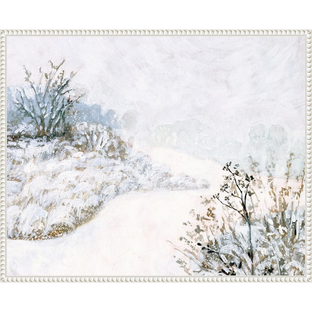 Frozen River Study II by Victoria Borges (28 x 23 in.), Framed Canvas Wall Art Print - Sylvie Beaded White