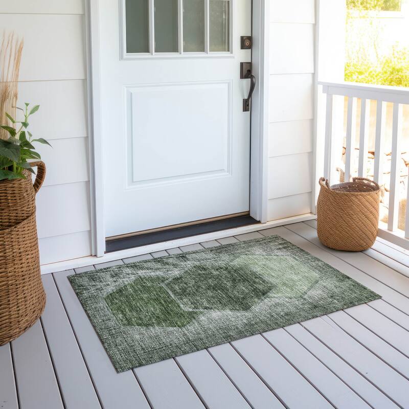 Machine Washable Indoor/ Outdoor Chantille Modern Boho Rug