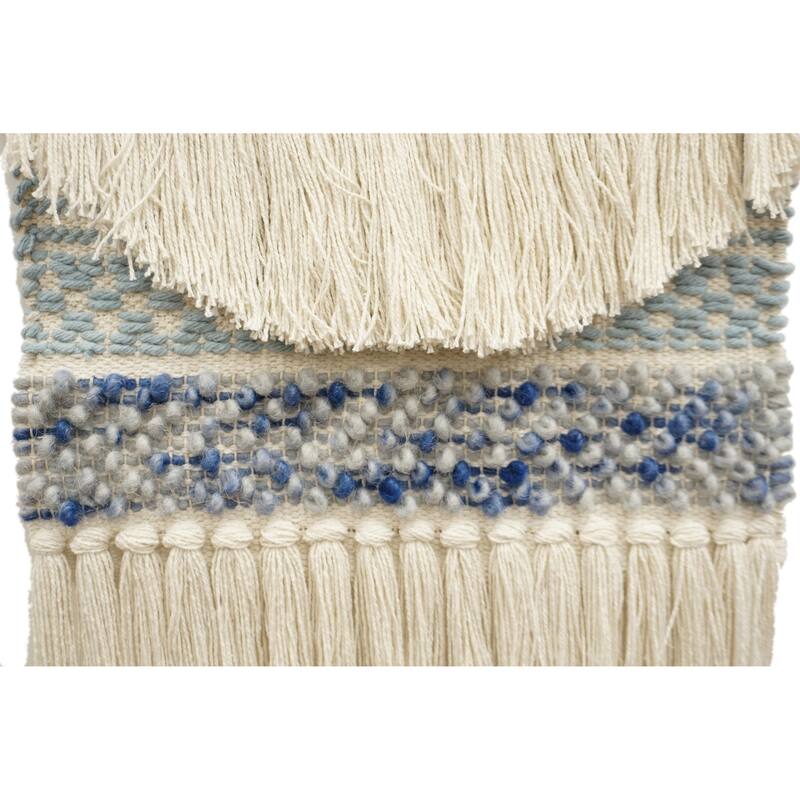 Home&Manor Wool and Cotton Macrame Wall Hanging with Rod Included - Exact Size