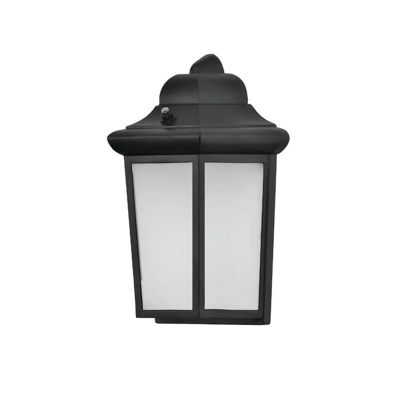 Patriot 1-light Black LED Outdoor Sconce, White Glass Shade