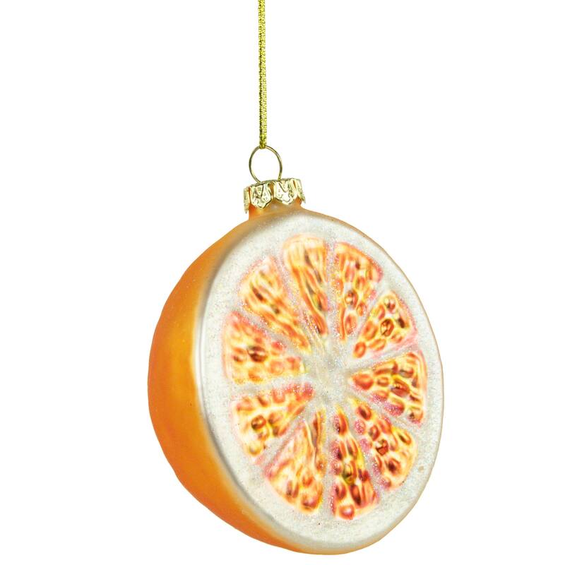 3.5" Glittered Orange Slices Christmas Ornament