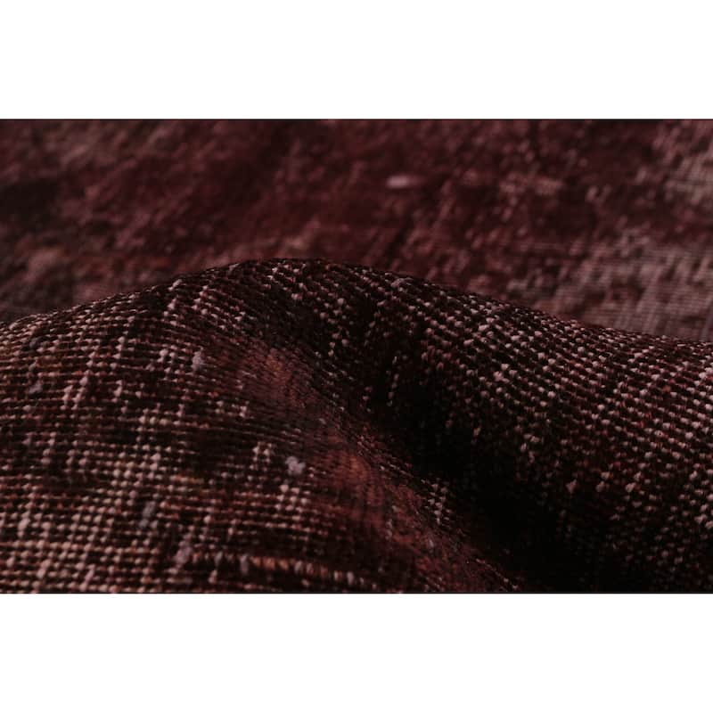 ECARPETGALLERY Hand-knotted Color Transition Dark Burgundy Wool Rug - 9'2 x 12'2