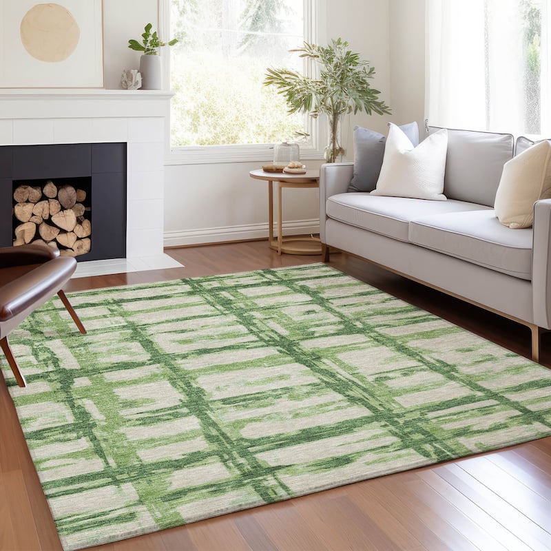Machine Washable Indoor/ Outdoor Chantille Contemporary Abstract Rug