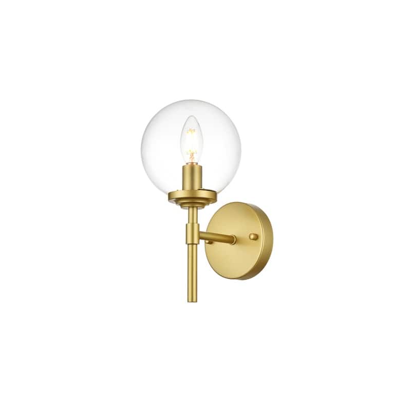 Inzo 1 Light Black and Clear Bath Sconce