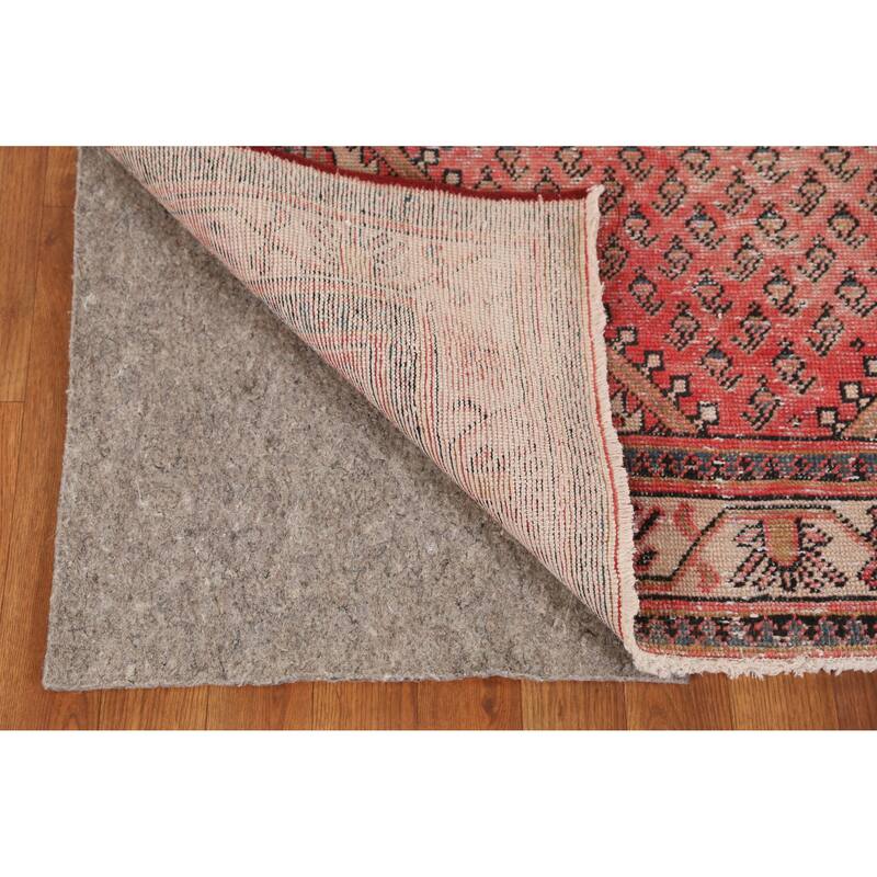 Hand Knotted Oriental 100% Wool Carpet Traditional Geometric Red Botemir Area Rug - 6' 7'' X 4' 2''