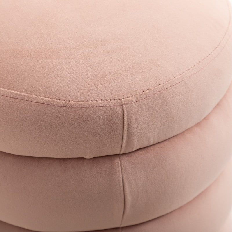 Soft Velvet Round Ottoman Footrest Stool