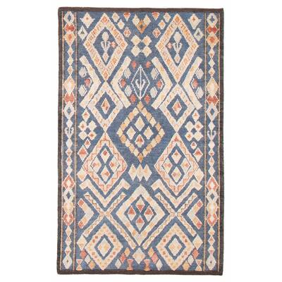 ECARPETGALLERY Hand-knotted Tangier Navy Wool Rug - 5'2 x 7'10