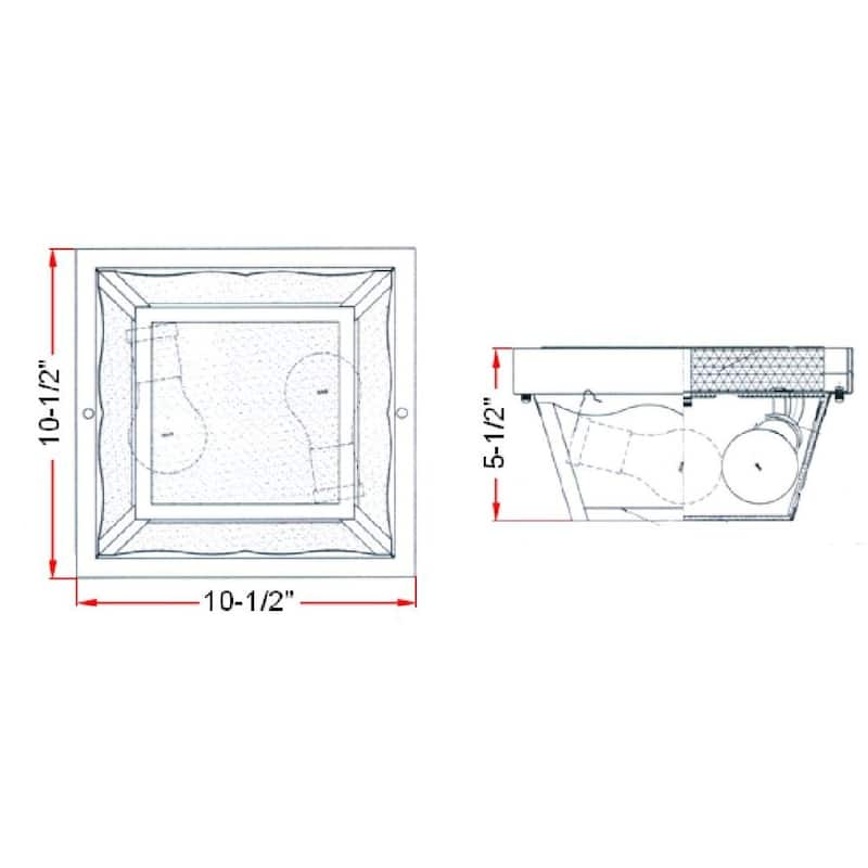 Design House Traditional 2-Light Outdoor/Indoor Ceiling Light - White