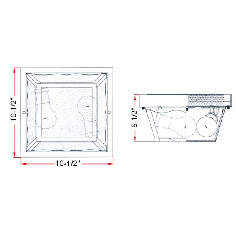 Design House Traditional 2-Light Outdoor/Indoor Ceiling Light - Black