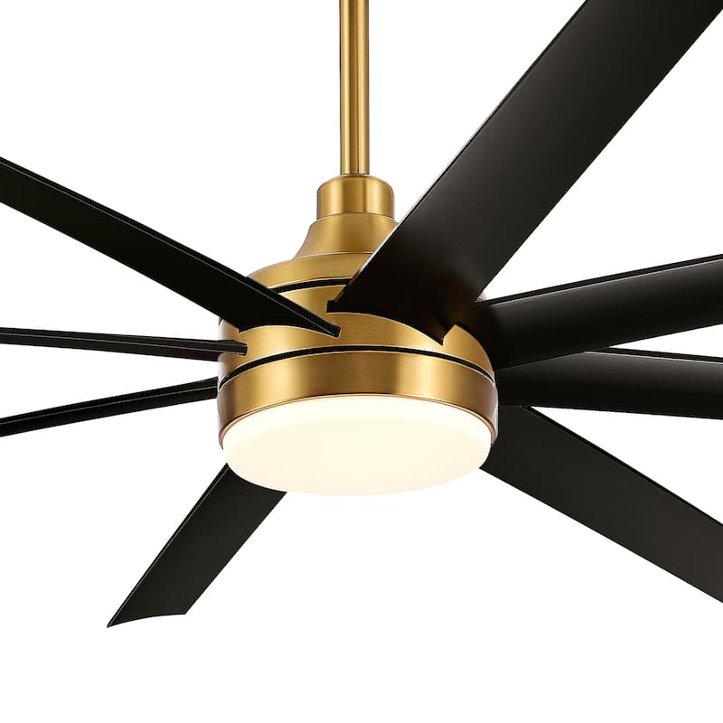 65 Inch Gold Morden Ceiling Fan with Light Remote(8-Blade)