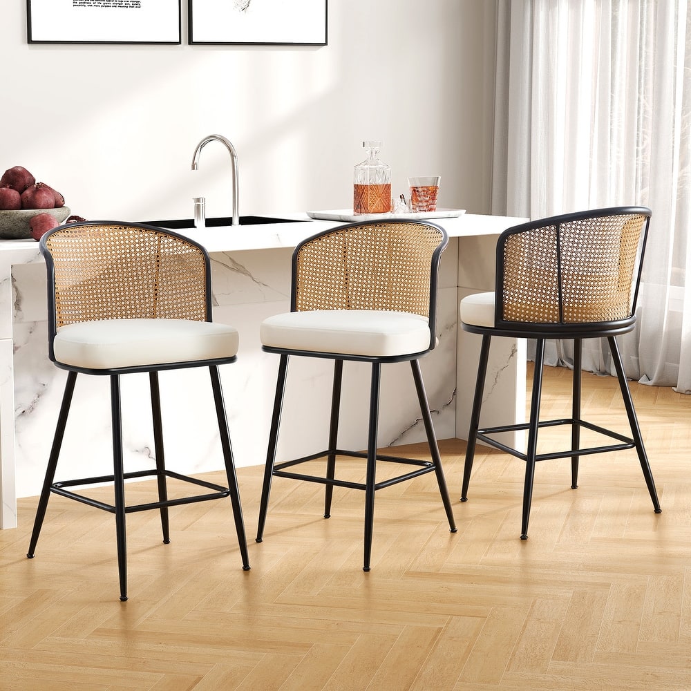 26"/29" Rattan Upholstered Bar Stool /Counter Stools Set of 2/3/4