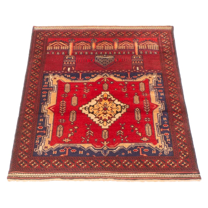 Teimani Red Rug 2'11" x 4'8" - 2'11 x 4'8