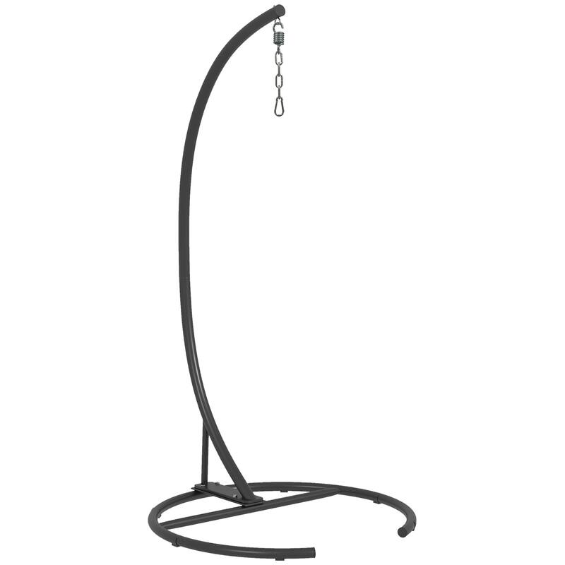 Outsunny Hanging Hammock Chair Stand with Round Base, C Hanging Stand Frame for Hammock Chair, Egg Cahir
