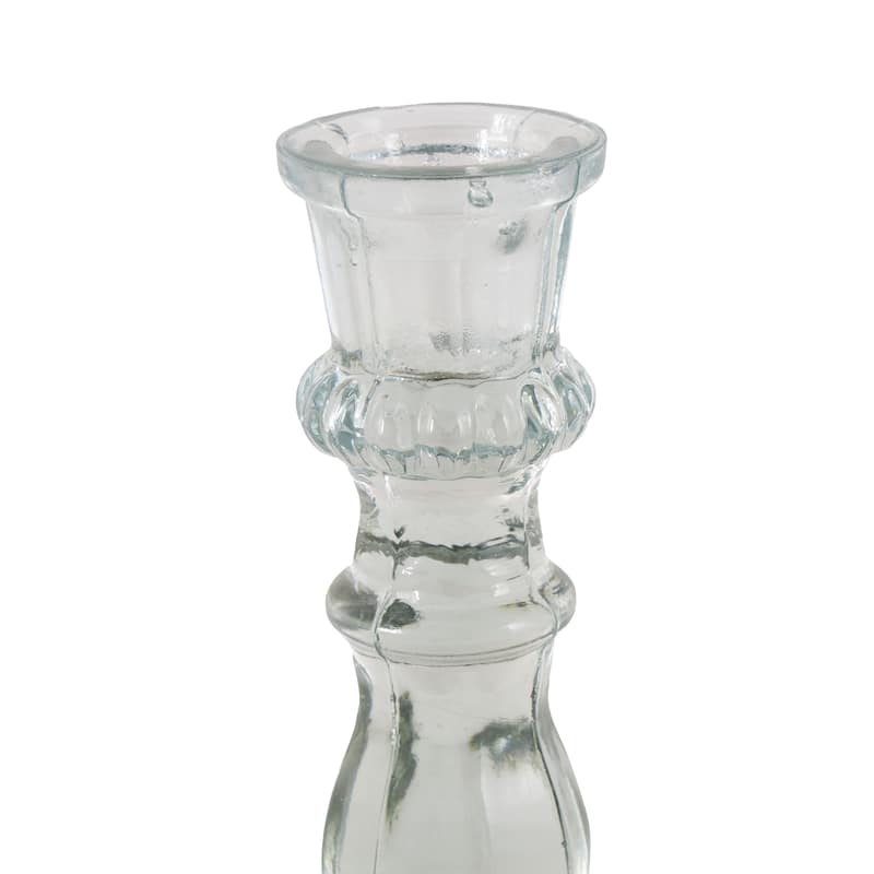 Glass Decorative Candle Holder - Set of 3 Clear - Roche River Decor