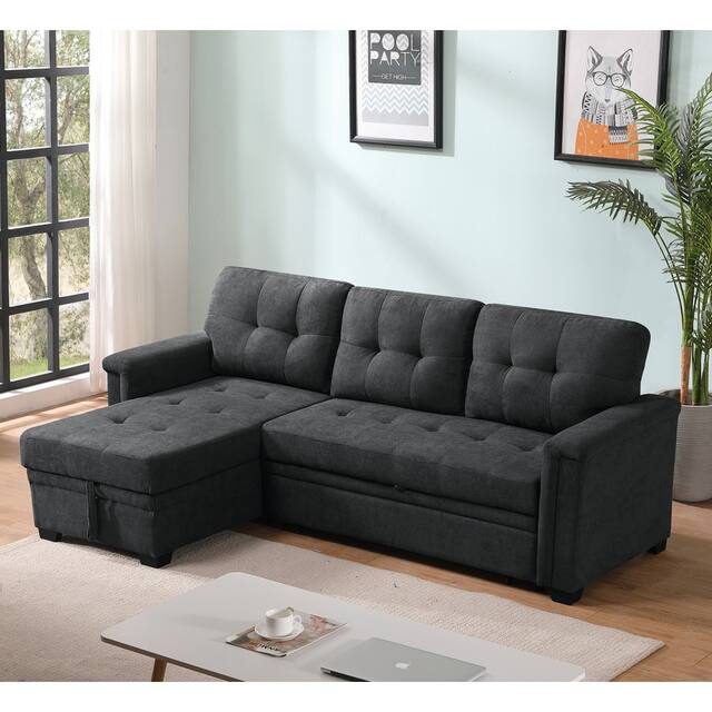 Ashlyn Woven Fabric Sleeper Sectional Sofa