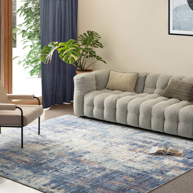 Glitzhome Modern Abstract Distressed Indoor/Outdoor Area Rugs