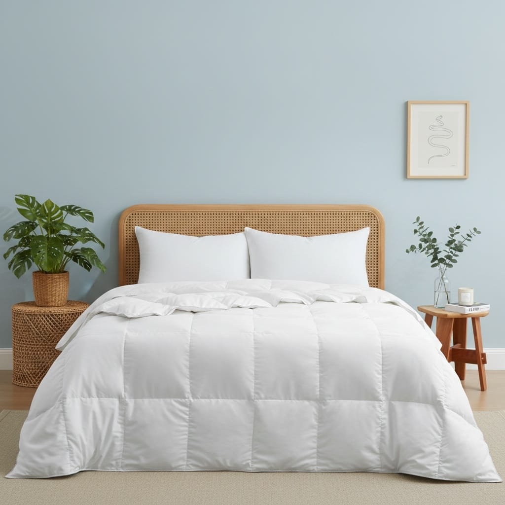 Lightweight Premium White Goose Feather Down Comforter Duvet Insert