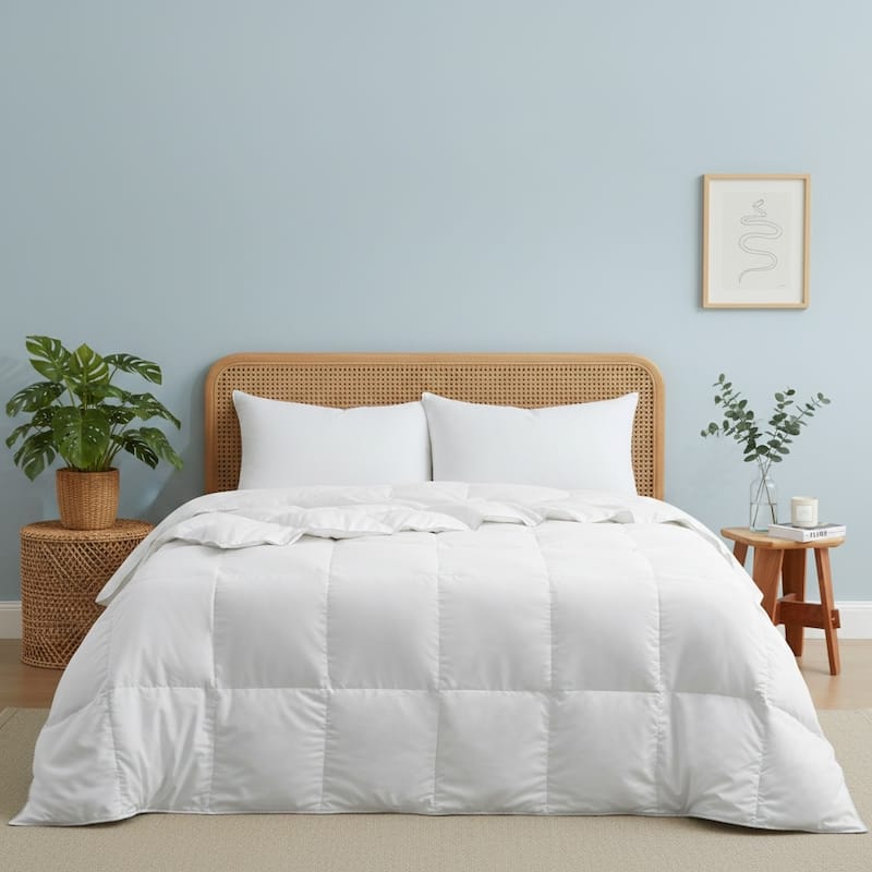 Lightweight Premium White Goose Feather Down Comforter Duvet Insert - King - Lightweight White