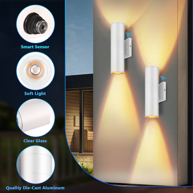 Dusk to Dawn Outdoor Lighting Sensor Wall Lights, IP65 Waterproof Aluminum for Porch Patio etc