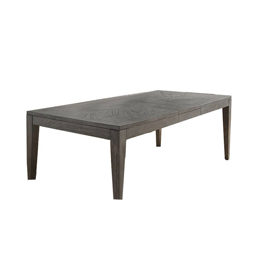 Transitional Extendable Dining Table in Gray Finish