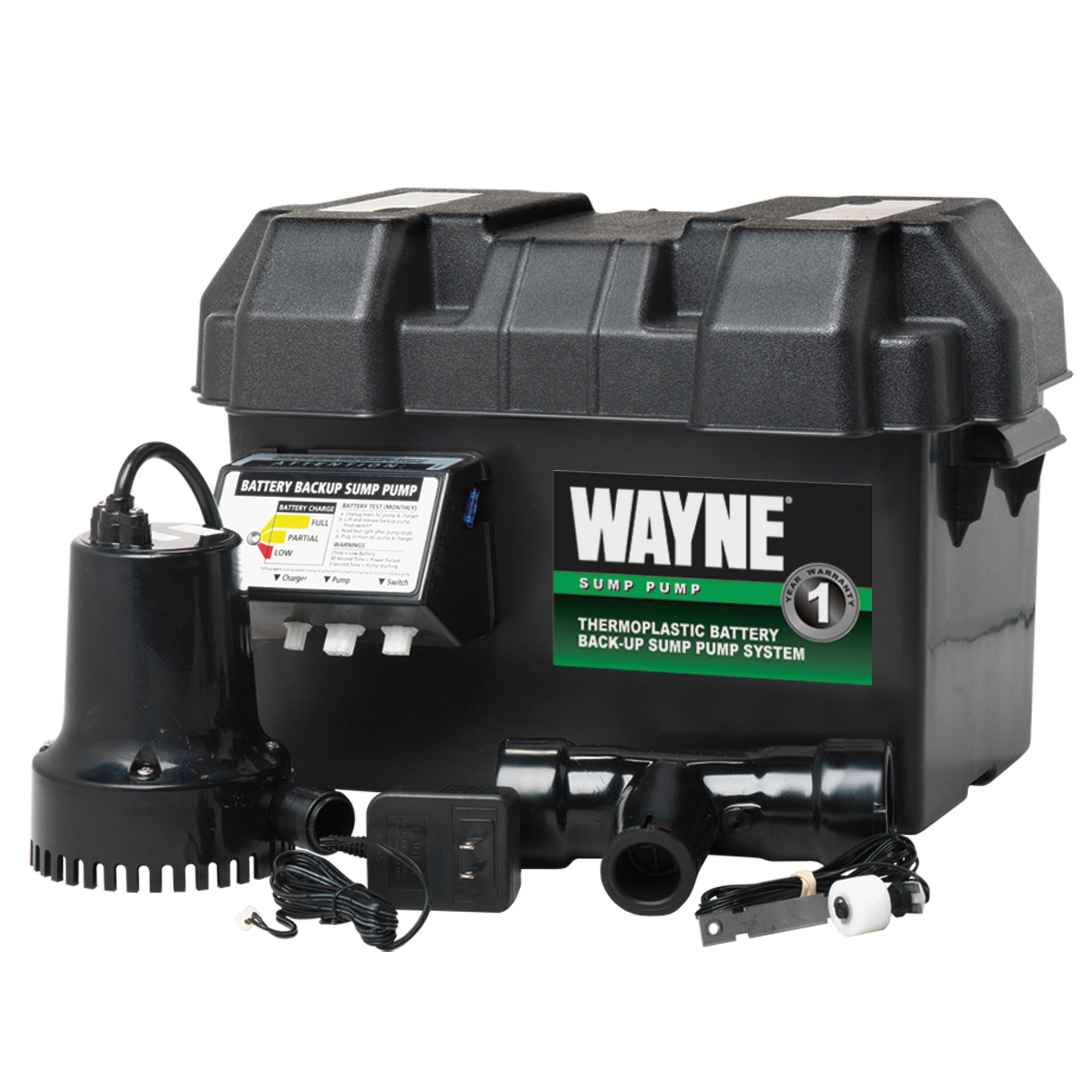 Shop Wayne Esp15 Battery Back Up Sump Pump System 1 4 Hp 12 V Overstock 13459270