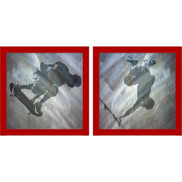 slide 1 of 3, Karen J. Williams 'Skater' Framed Art (Set of 2)