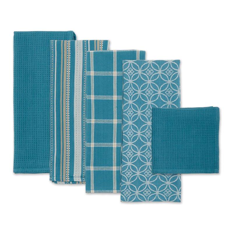 DII Assorted Kitchen Dishtowel & Dishcloths (Set of 5)