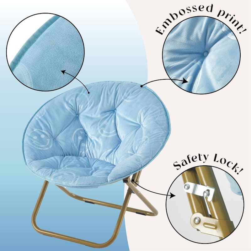 Urban Lifestyle Smiley Face Saucer Chair with Gold Legs